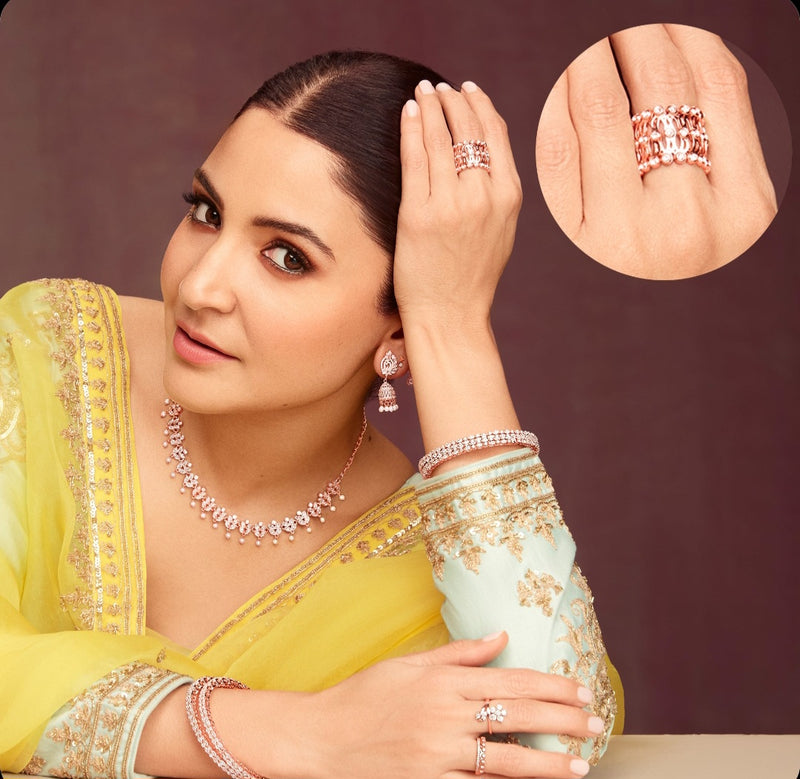 Anushka sharama rose gold supple Bracelet ( 2 in 1 ring and bracelet )