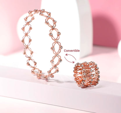 Anushka sharama rose gold supple Bracelet ( 2 in 1 ring and bracelet )