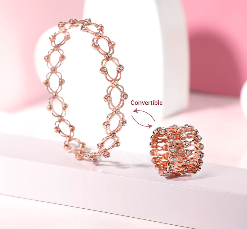 Anushka sharama rose gold supple Bracelet ( 2 in 1 ring and bracelet )